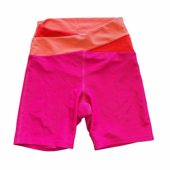 Beach Riot Pants - Beach Riot Cora Bike Short Magenta Coral S Ribbed Women’s Athletic 6” Inseam